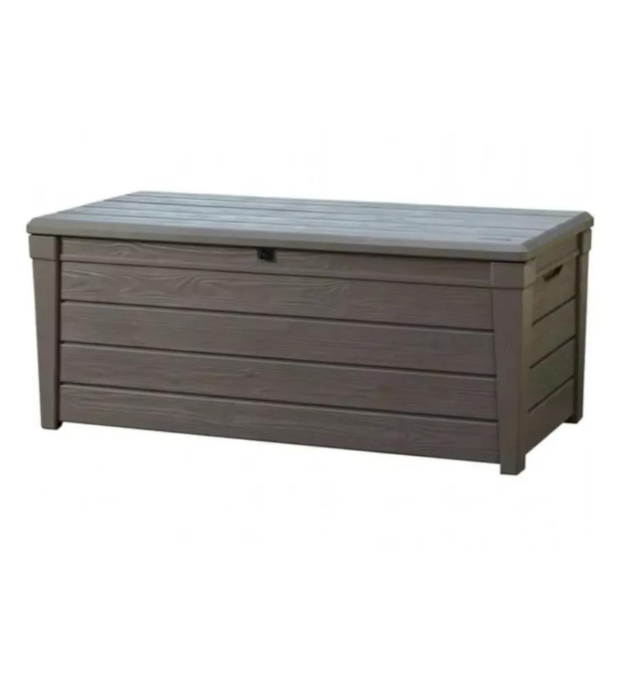 Contenitori Da Esterno-Keter Baule da esterno "brightwood" in resina marrone effetto legno 454 lt 145x69,7x60,3 cm