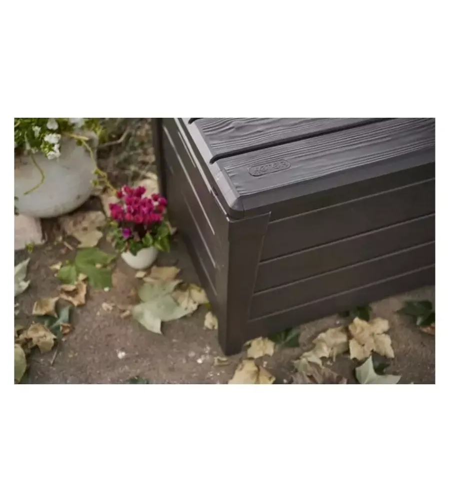 Contenitori Da Esterno-Keter Baule da esterno "brightwood" in resina marrone effetto legno 454 lt 145x69,7x60,3 cm
