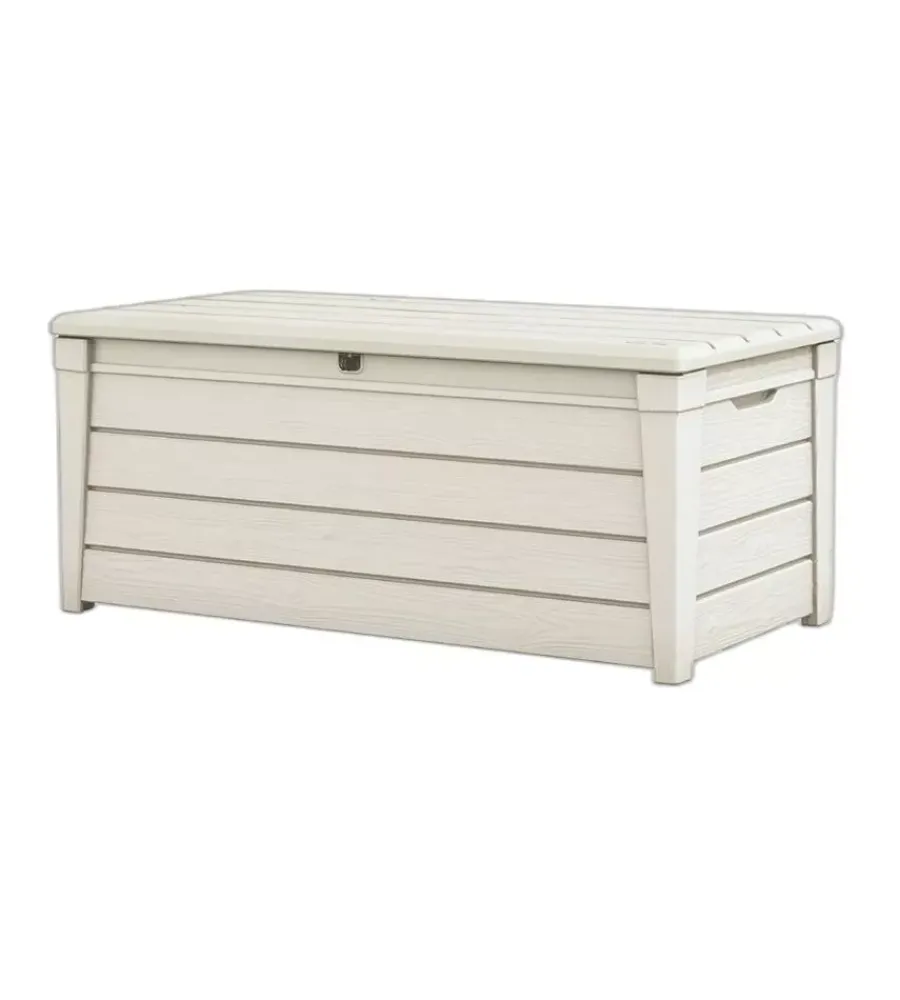Sale Baule da esterno "brightwood pool box" in resina bianco 454 lt 145x69,7x60,3 cm Contenitori Da Esterno