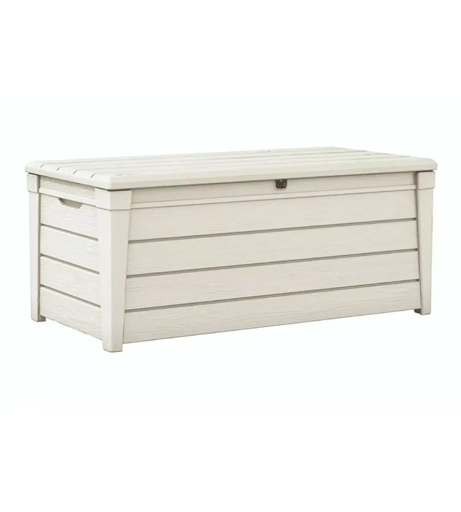 Sale Baule da esterno "brightwood pool box" in resina bianco 454 lt 145x69,7x60,3 cm Contenitori Da Esterno