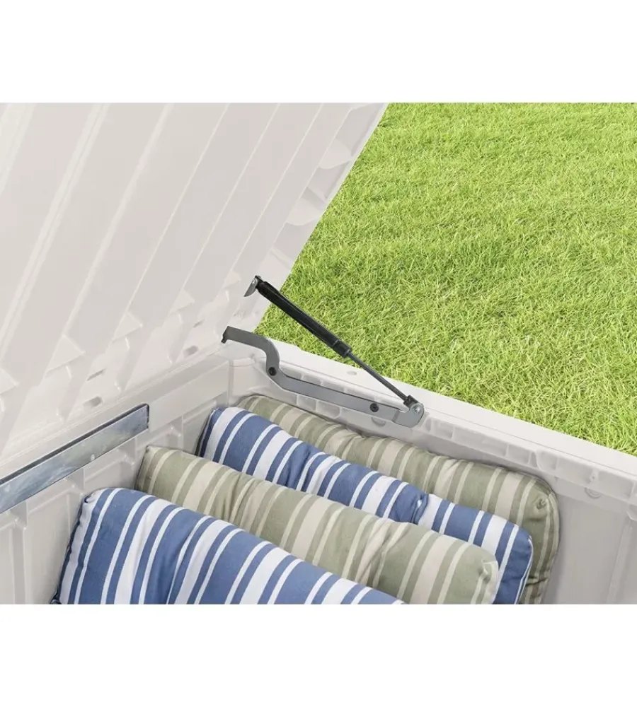 Sale Baule da esterno "brightwood pool box" in resina bianco 454 lt 145x69,7x60,3 cm Contenitori Da Esterno
