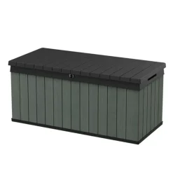 Baule da esterno "darwin 120g" in resina verde effetto legno 454 lt 142,5x65,3x64,3 cm Contenitori Da Esterno