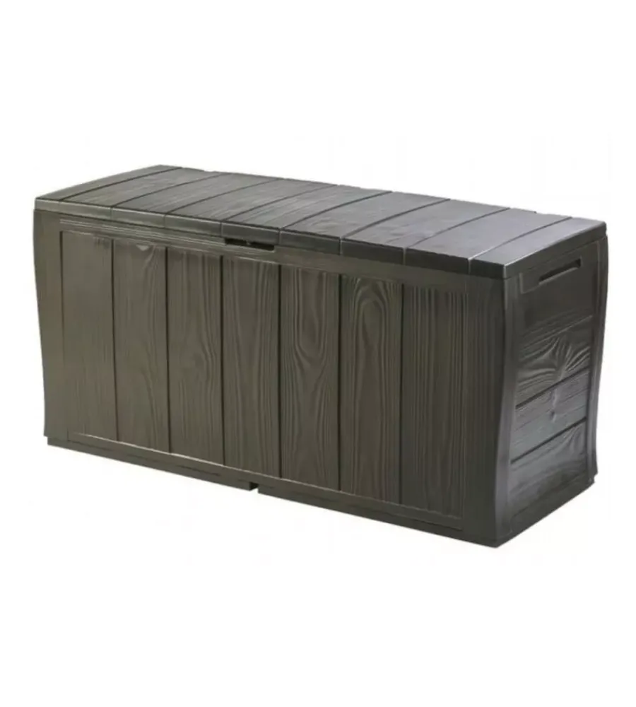 Keter Contenitori Da Esterno|Baule da esterno "sherwood" in resina marrone effetto legno 270 lt 117x45x58 cm