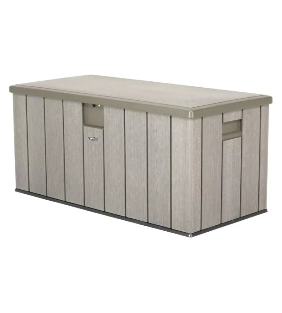 Baule da esterno in resina grigio 150,7x71,9x69,1 cm Contenitori Da Esterno