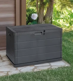 New Baule da esterno multiuso "beta" in polipropilene antracite 78x55x52 cm Contenitori Da Esterno