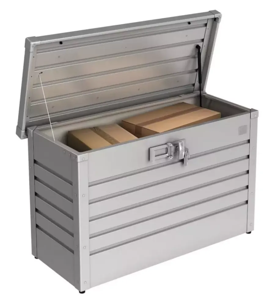 Hot Baule postale per pacchi impermeabile "paket-box 100" in acciaio zincato argento metallizzato 195 lt 101x46x61 cm - cod. 64910 Contenitori Da Esterno