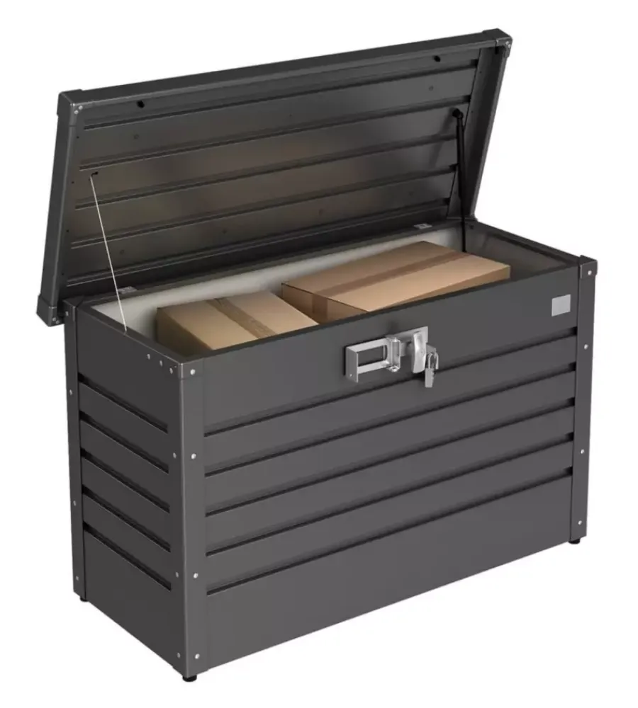 Biohort Contenitori Da Esterno|Baule postale per pacchi impermeabile "paket-box 100" in acciaio zincato grigio scuro metallizzato 195 lt 101x46x61 cm - cod. 65910