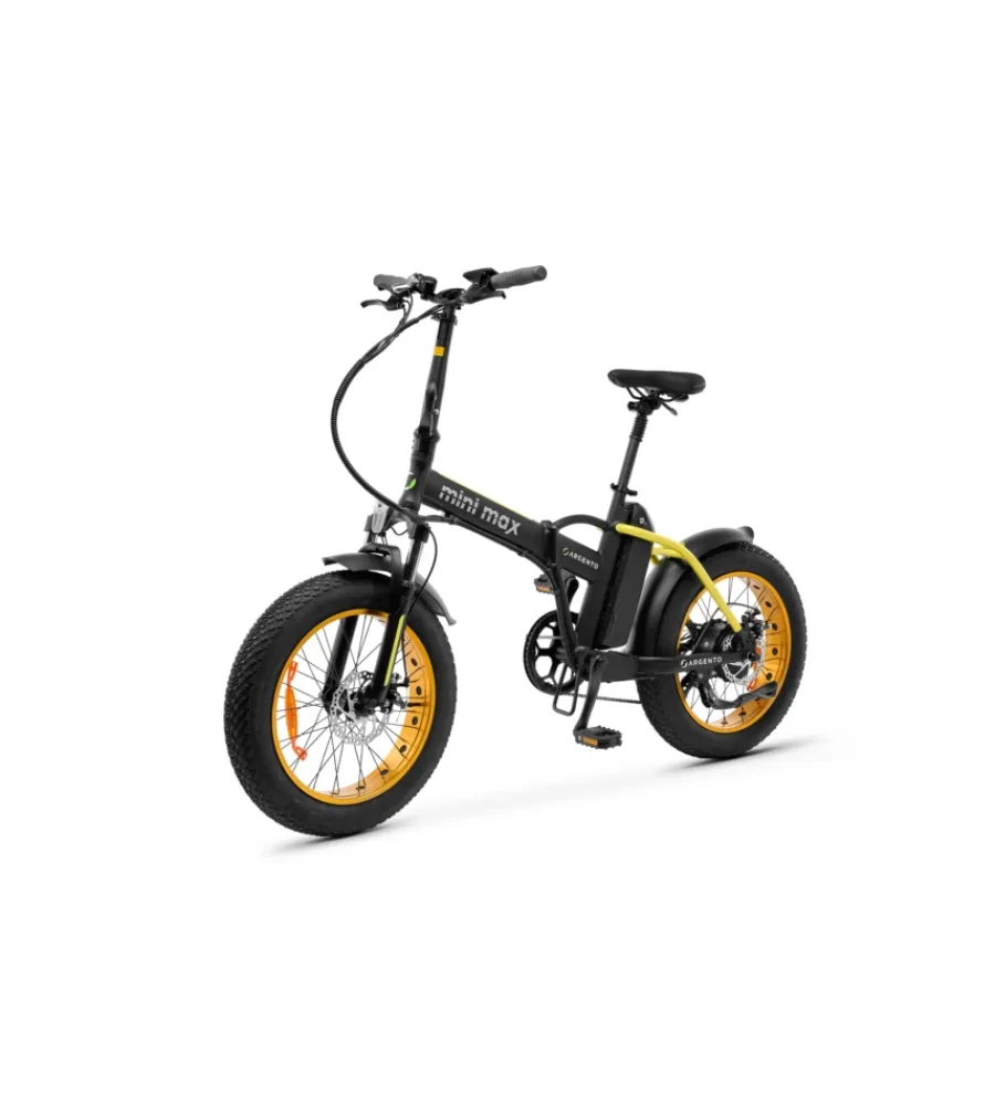 Bici Elettriche|Bici elettrica pieghevole e-bike minimax yellow con batteria 36 v - argento