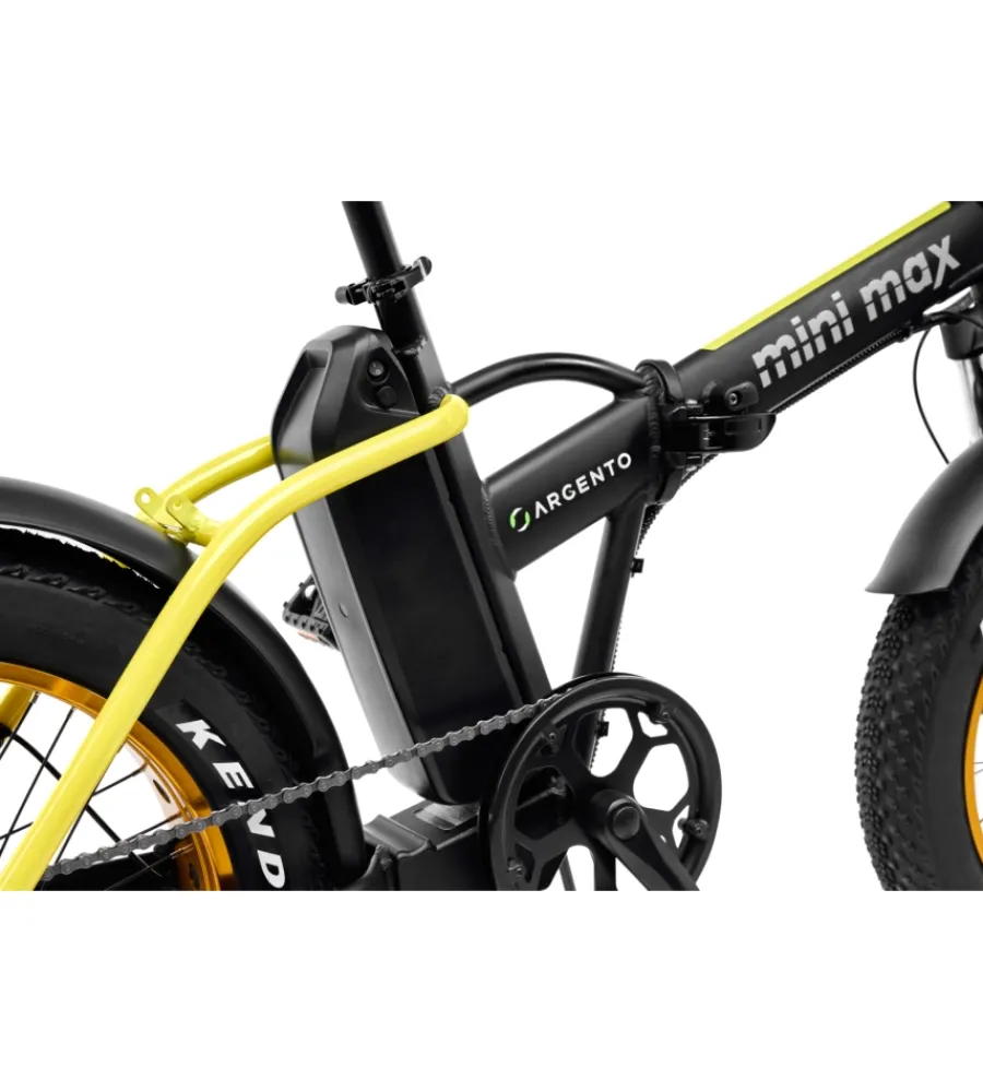 Bici Elettriche|Bici elettrica pieghevole e-bike minimax yellow con batteria 36 v - argento