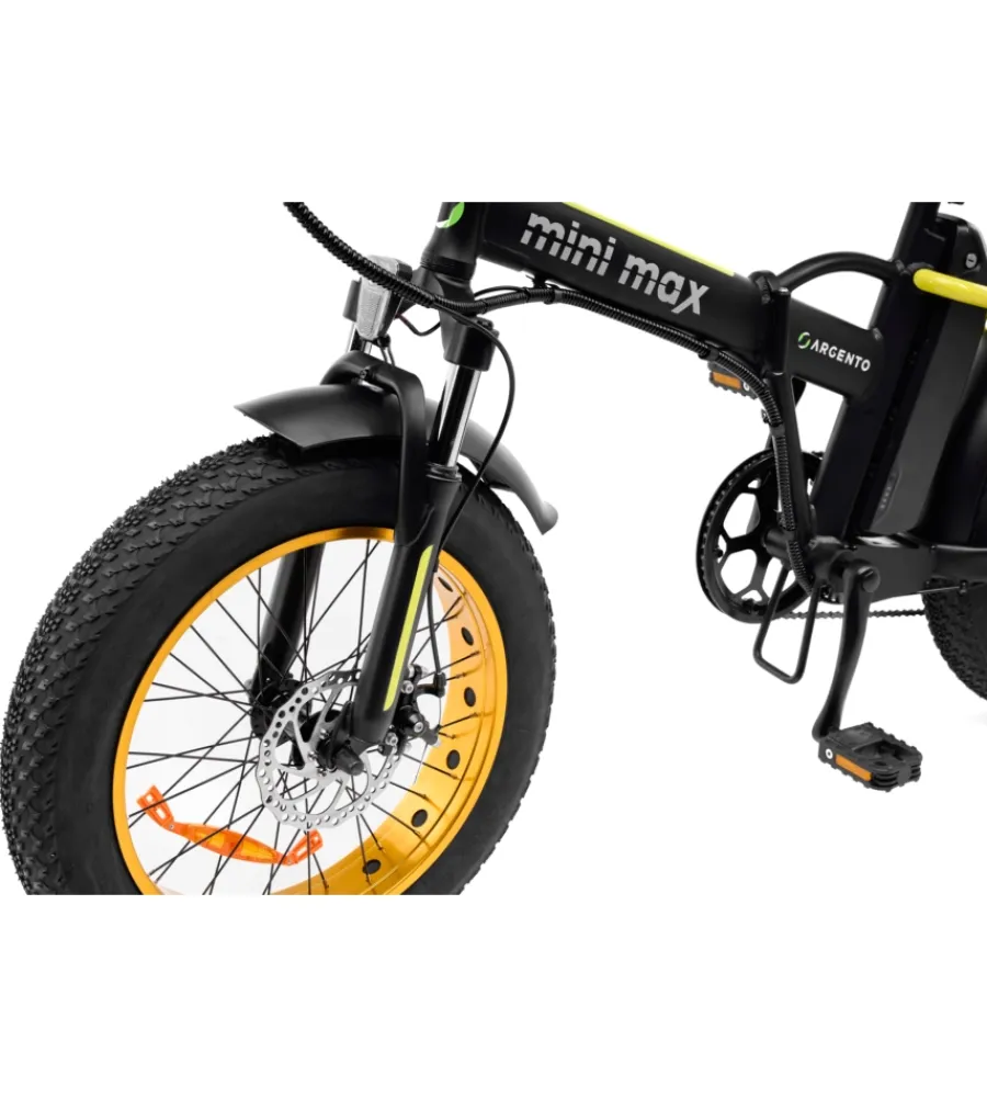 Bici Elettriche|Bici elettrica pieghevole e-bike minimax yellow con batteria 36 v - argento