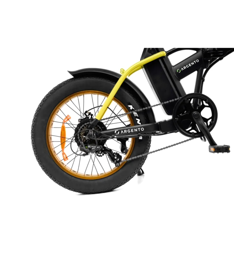 Bici Elettriche|Bici elettrica pieghevole e-bike minimax yellow con batteria 36 v - argento