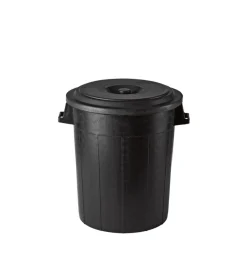Raccolta Differenziata|Bidone per immondizie con coperchio da 100 litri - nero.