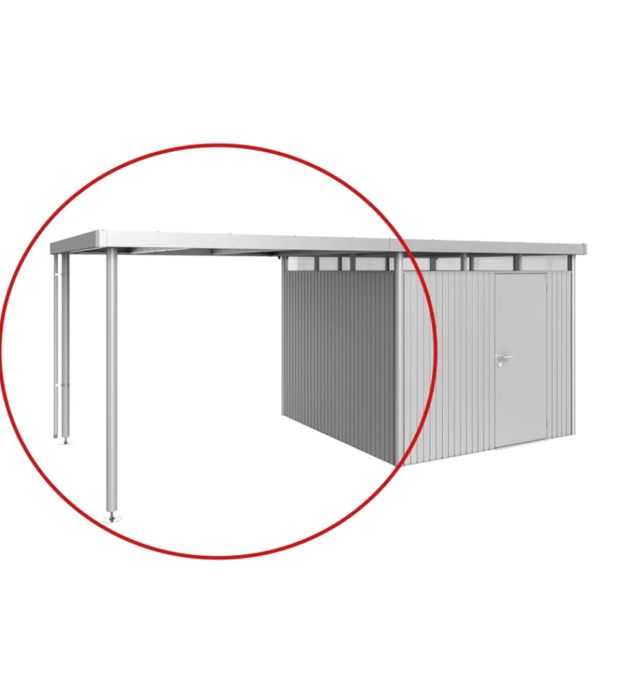 Casette Da Giardino-Biohort tetto laterale casetta highline mis. h2 argento metalizzato