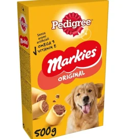 Pedigree Alimenti Secco Cane|Biscotti per cani "markies original" adulto di tutte le taglie con vitamine, calcio e omerga 3 500 gr