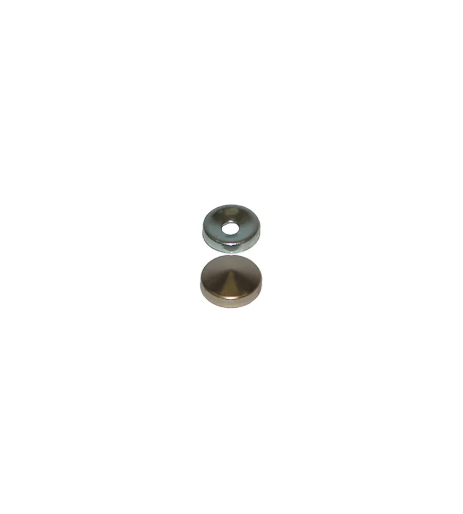 Ferramenta Per Mobili E Infissi- Borchie coprivite coniche - ø 16 mm. - ottone lucido - 12 pz.