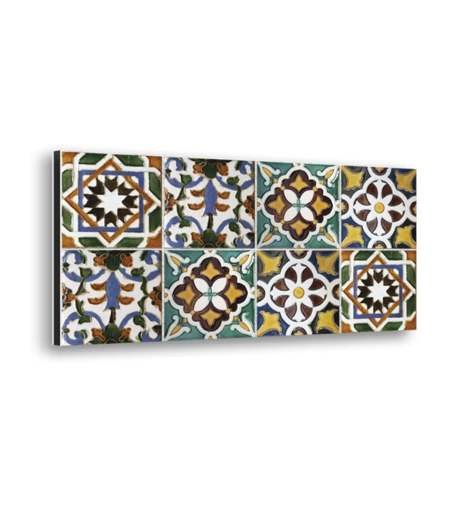 Decorazione Pareti- Bordo paraschizzi in alluminio azulejos verdi 2 pezzi, 24x48 cm