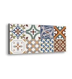 Decorazione Pareti|Bordo paraschizzi in alluminio azulejos rosso 2 pezzi, 24x48 cm