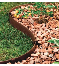 Fontane, Decorazioni E Pavimentazioni|Bordura da esterno in plastica marrone con 6 picchetti 3 metri