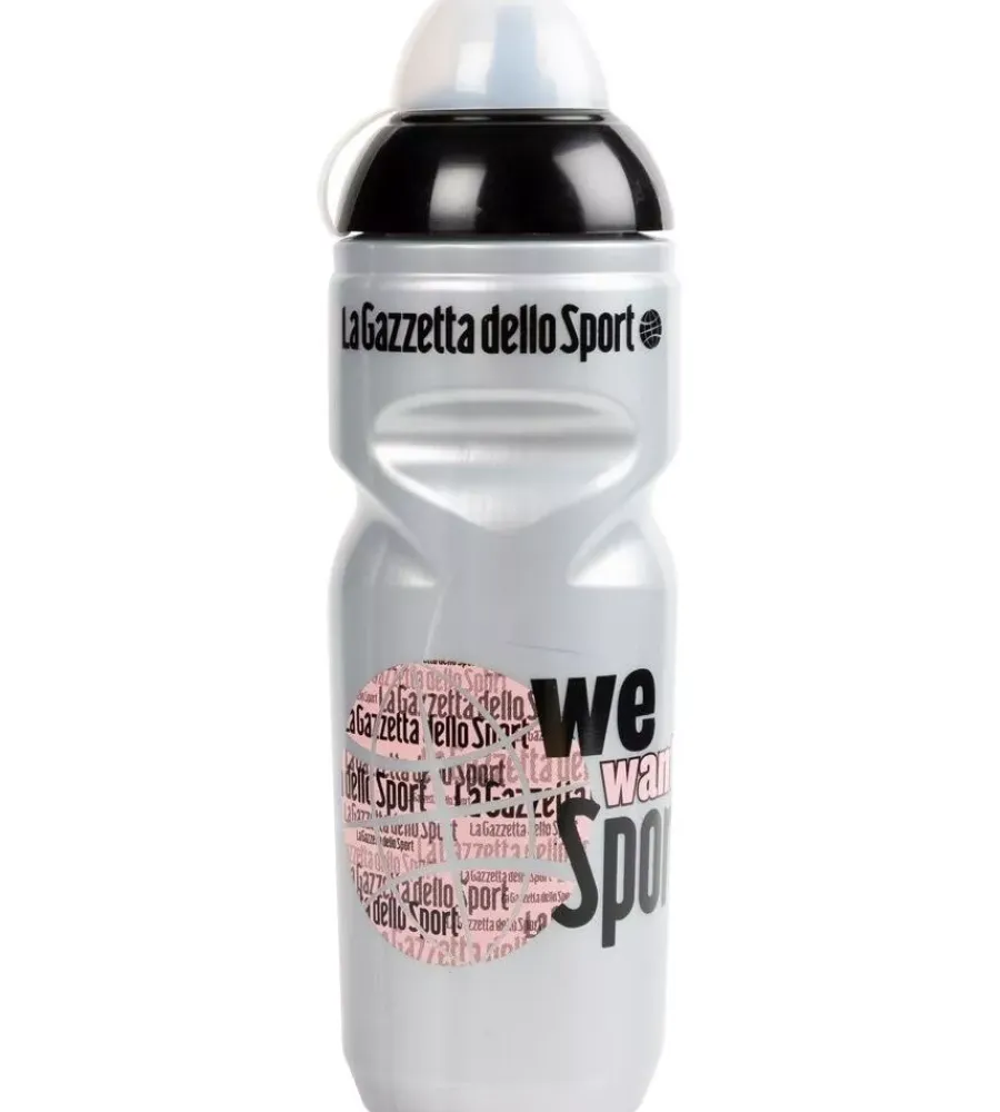 Bici- Borraccia per bicicletta gazzetta dello sport grigio perlato in plastica, 800 ml