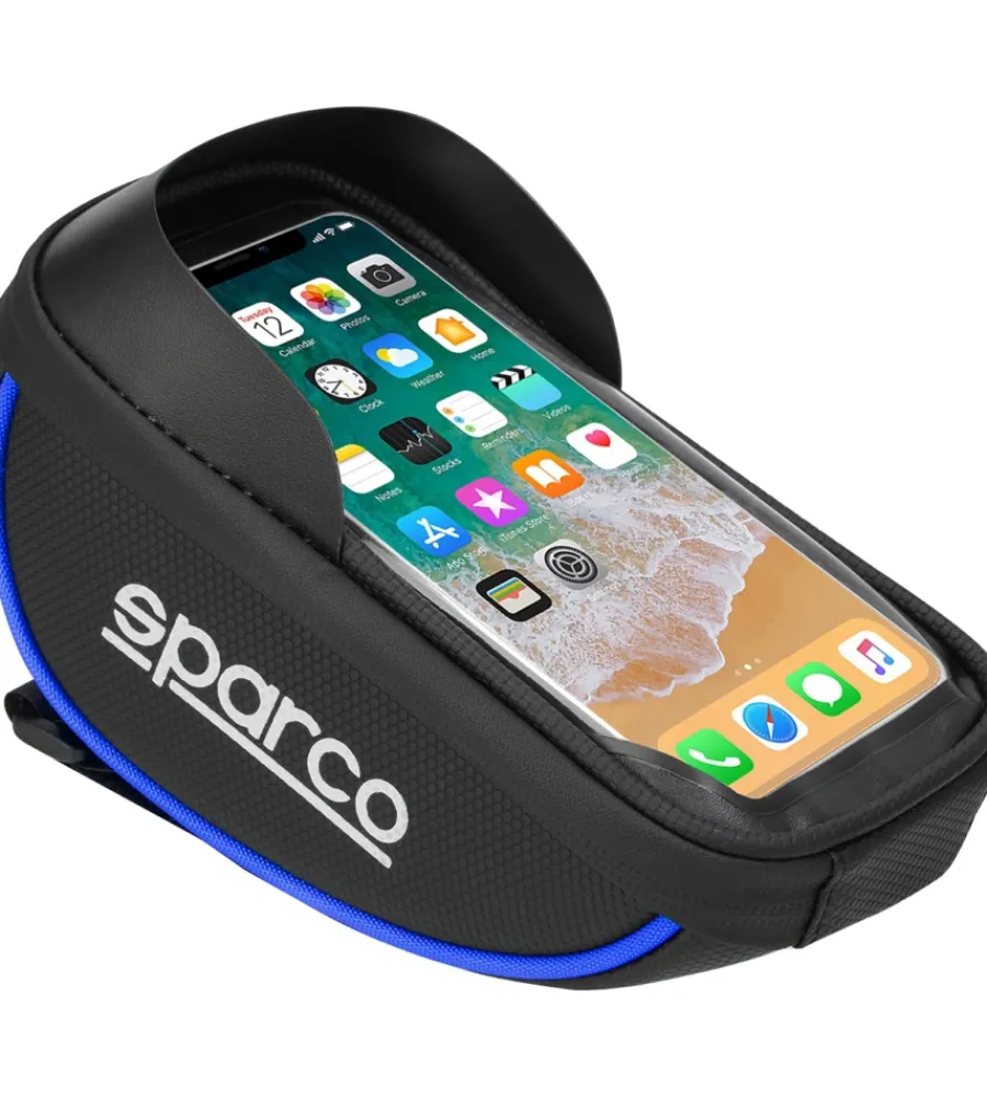 Sparco Bici|Borsa porta cellulare per bici in microfibra, 19x11x5,5 cm