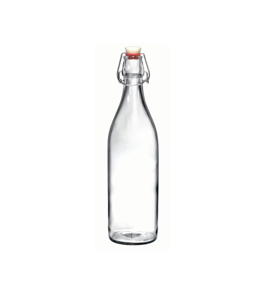 Bottiglie In Vetro|Bottiglia in vetro trasparente - 1 litro.
