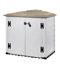Contenitori Da Esterno-Garofalo Box da giardino "tuscany evo 100" in pvc bianco 1005 lt 131x88x133 cm