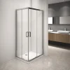 Docce E Accessori|Box doccia angolare in alluminio con vetro trasparente 70x90x185 cm