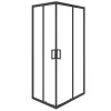 Docce E Accessori-Decor Bagno Box doccia angolare nero con vetro trasparente 70x90x185 cm