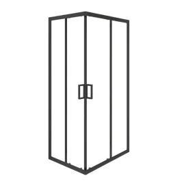 Docce E Accessori-Decor Bagno Box doccia angolare nero con vetro trasparente 70x90x185 cm