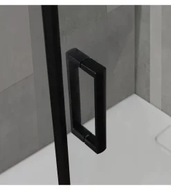 Docce E Accessori|Box doccia "luna" nero opaco e vetro temperato, 80x100x190 cm