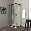 Docce E Accessori|Box doccia "luna" nero opaco e vetro temperato, 70x70x190 cm