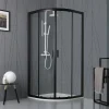 Docce E Accessori|Box doccia "luna" semicircolare nero opaco, 90x90x190 cm