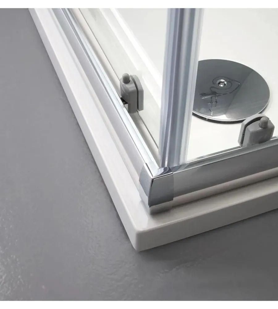 Docce E Accessori- Box doccia "sole" cromato, 80x80x185 cm