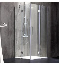 Docce E Accessori|Box doccia "stella" alluminio cromato, 80x80x190 cm