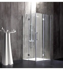 Docce E Accessori|Box doccia "stella" alluminio cromato, 80x80x190 cm