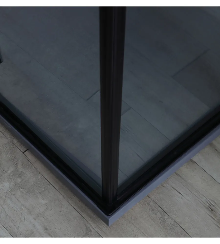 Docce E Accessori- Box doccia "stella" alluminio nero, 80x120x190 cm