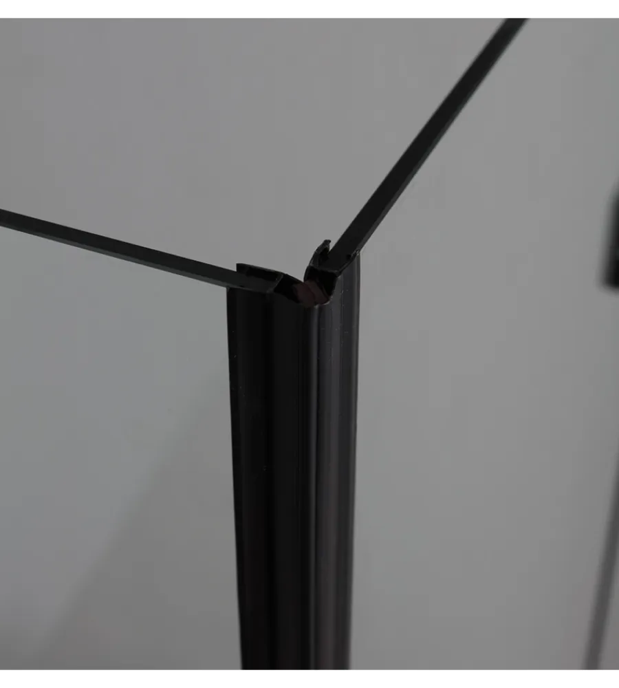 Docce E Accessori- Box doccia "stella" alluminio nero, 80x120x190 cm