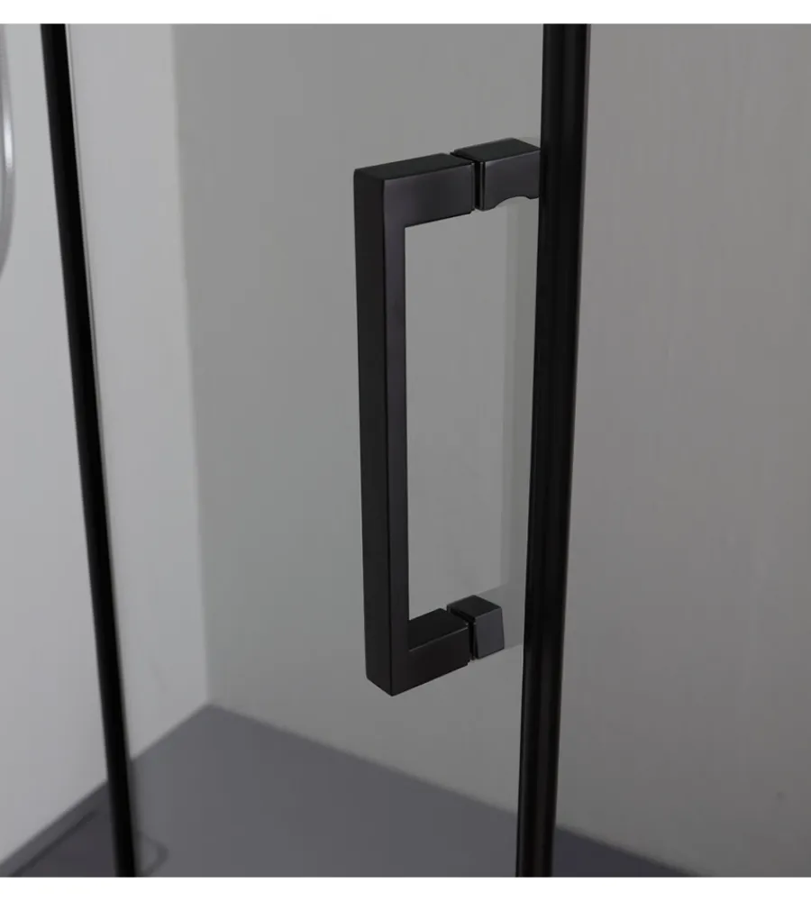 Docce E Accessori- Box doccia "stella" alluminio nero, 80x120x190 cm