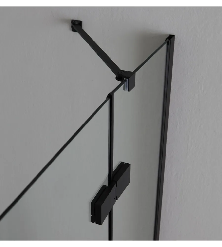 Docce E Accessori- Box doccia "stella" alluminio nero, 80x120x190 cm