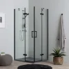 Docce E Accessori|Box doccia "stella" alluminio nero, 70x90x190 cm