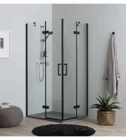 Docce E Accessori|Box doccia "stella" alluminio nero, 70x90x190 cm