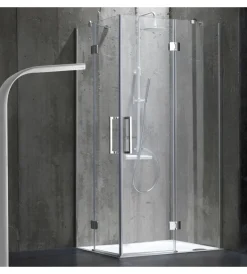 Hot Box doccia "stella" alluminio cromato, 80x120x190 cm Docce E Accessori