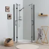 New Box doccia "stella" semicircolare alluminio nero, 90x90x190 cm Docce E Accessori