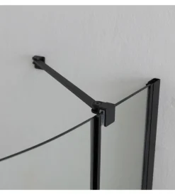 New Box doccia "stella" semicircolare alluminio nero, 90x90x190 cm Docce E Accessori