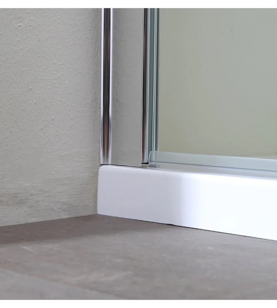 Docce E Accessori- Box doccia walk-in cromato, 110x190 cm
