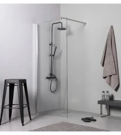 Docce E Accessori|Box doccia walk-in cromo 6mm, 110x190 cm
