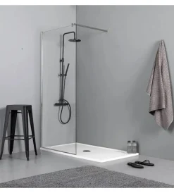 Docce E Accessori|Box doccia walk-in cromo 6mm, 110x190 cm