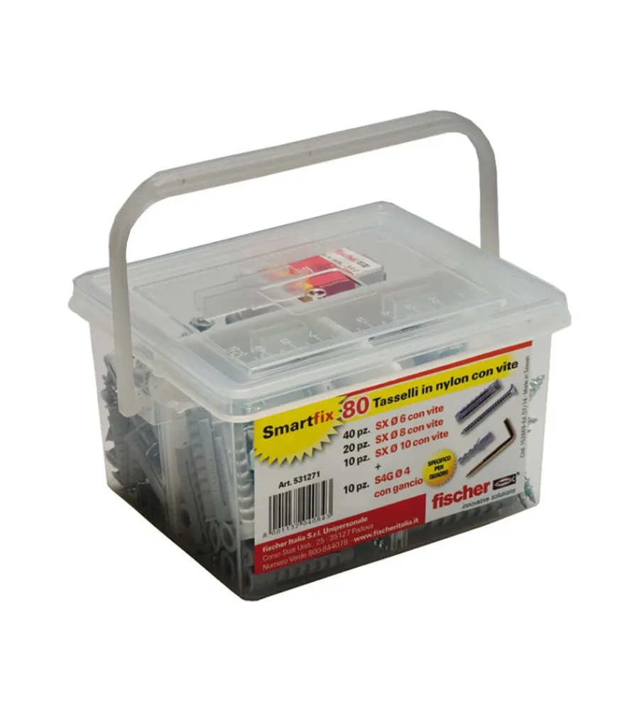 Sistemi Di Fissaggio-Fischer Box tasselli con vite smartfix 80 - .