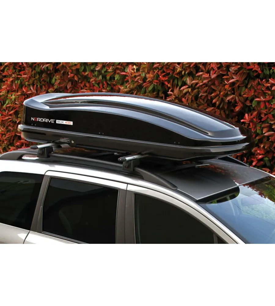 Box tetto per auto 430 litri in abs nero lucido - n60012 Portaggio