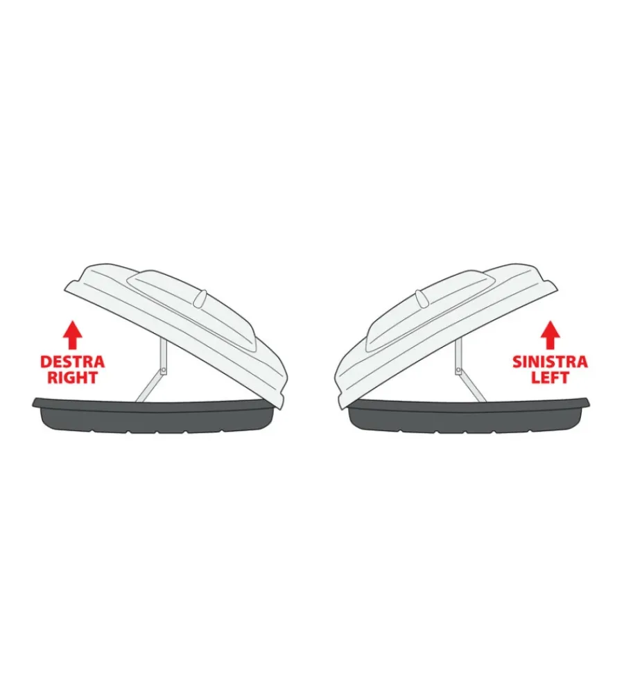 Nordrive Portaggio|Box tetto per auto 630 litri in abs con doppia apertura argento lucido - n60028
